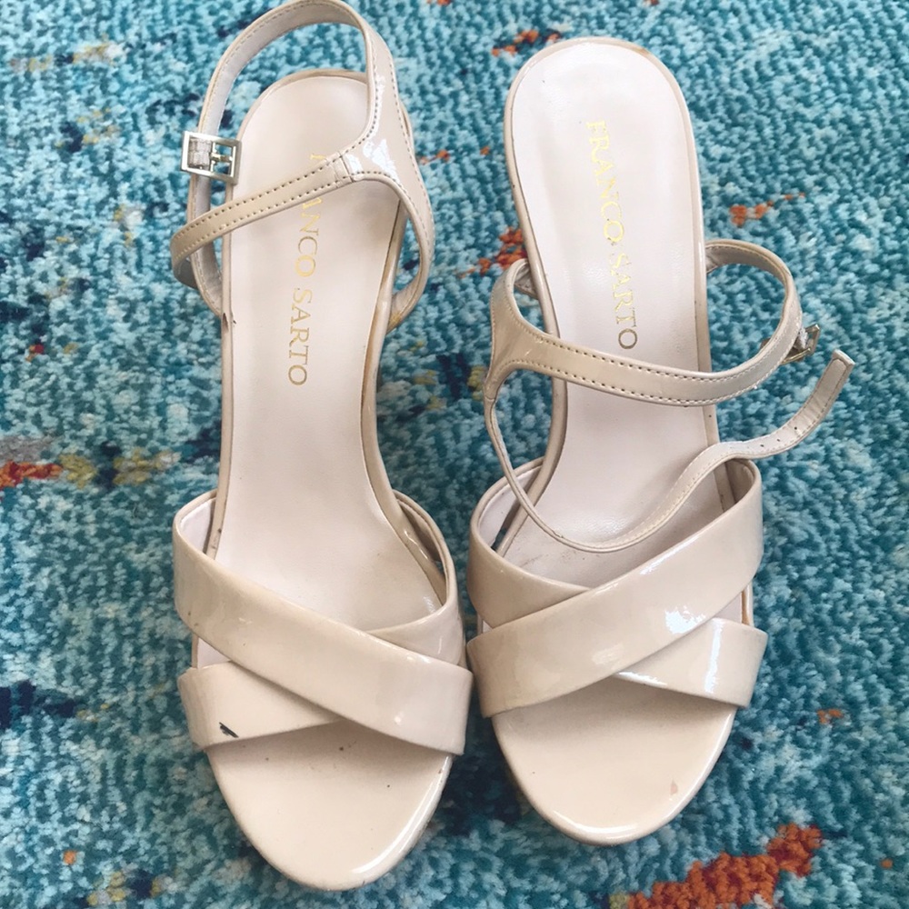 Tan strappy heels